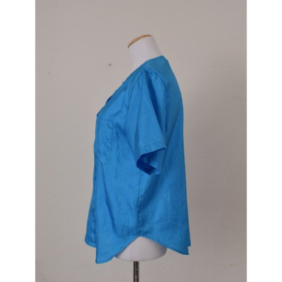 Vintage 80s Pullover Polyester Blouse size‎ M - Picture 2 of 10